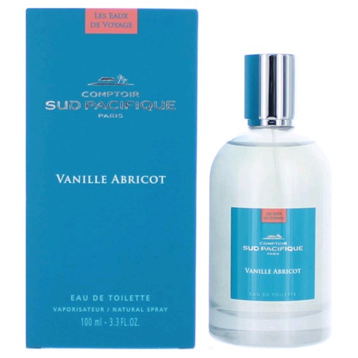 Vanille Abricot by Comptoir Sud Pacifique 3.3 oz EDT spray for women, showing the perfume bottle with vanilla and apricot accents.