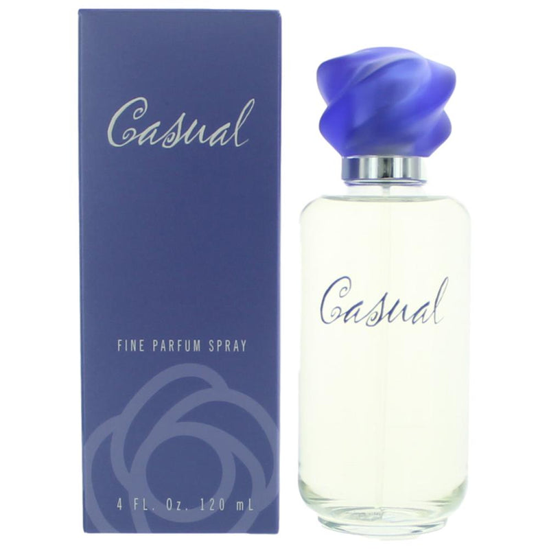 Casual by Paul Sebastian 4 oz women's parfum spray bottle with elegant packaging and branding visible.