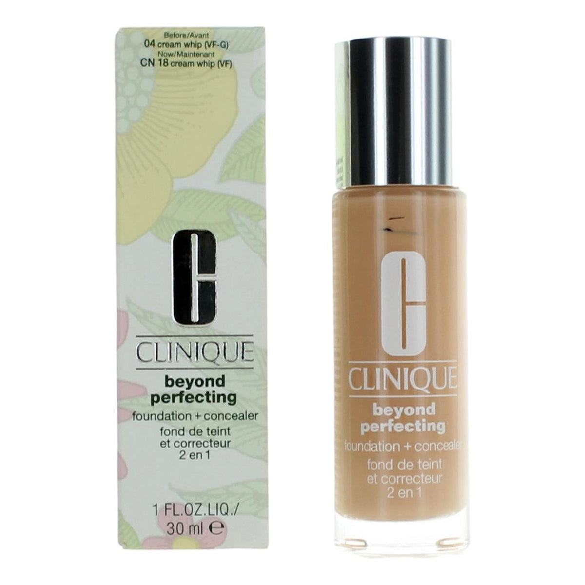 Clinique Beyond Perfecting Clinique 1 oz Foundation + Concealer- CN 18 Cream Whip - Pertinacia Perfume
