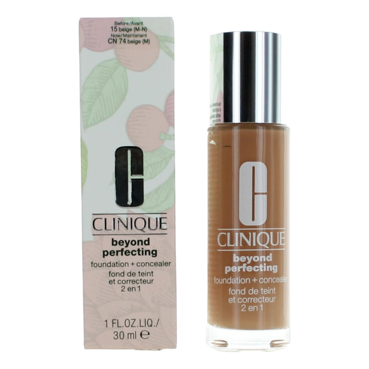 Clinique Beyond Perfecting Clinique 1 oz Foundation + Concealer- CN 74 Beige - Pertinacia Perfume