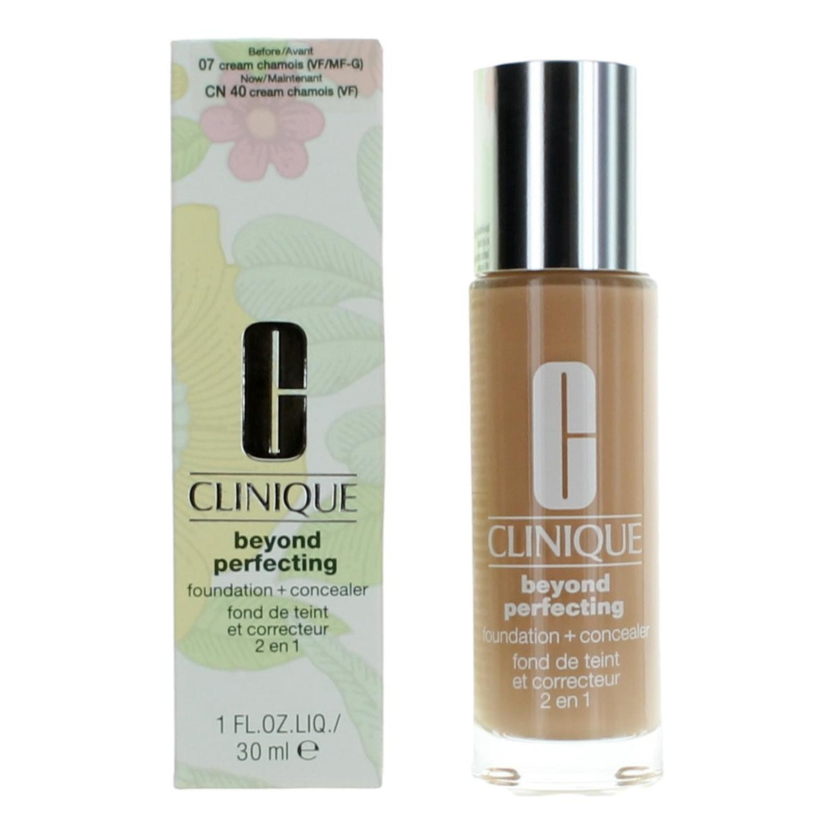 Clinique Beyond Perfecting Clinique 1 oz Foundation + Concealer- CN 40 Cream Chamois - Pertinacia Perfume