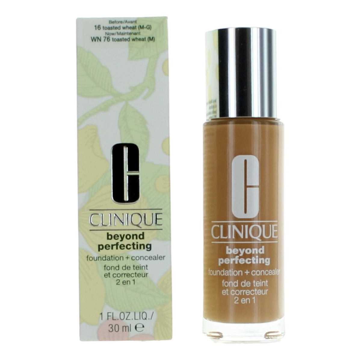Clinique Beyond Perfecting Clinique 1 oz Foundation + Concealer- WN 76 Toasted Wheat - Pertinacia Perfume