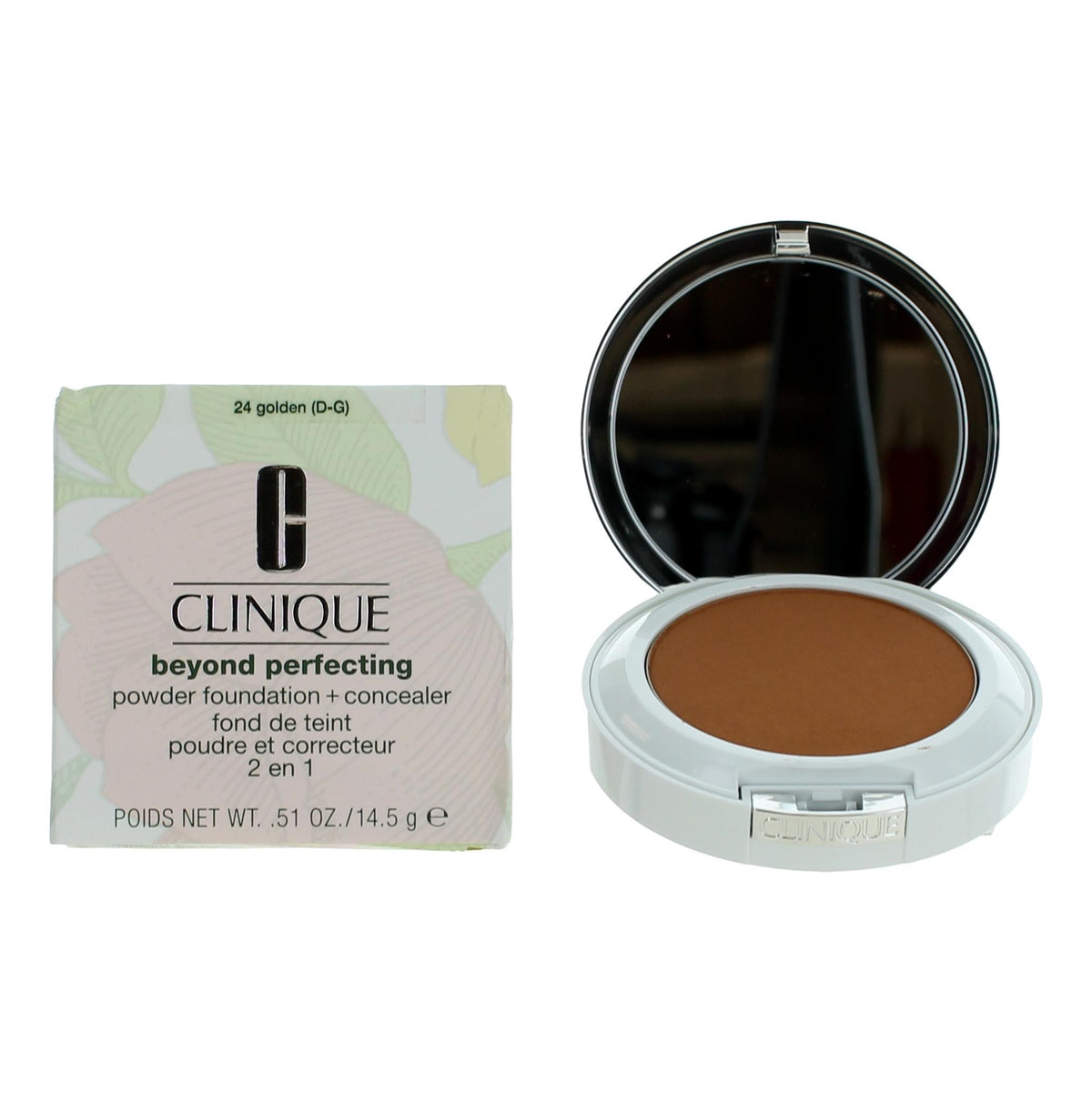 Clinique Beyond Perfecting Clinique .51 oz Powder Foundation + Concealer- 24 Golden - Pertinacia Perfume