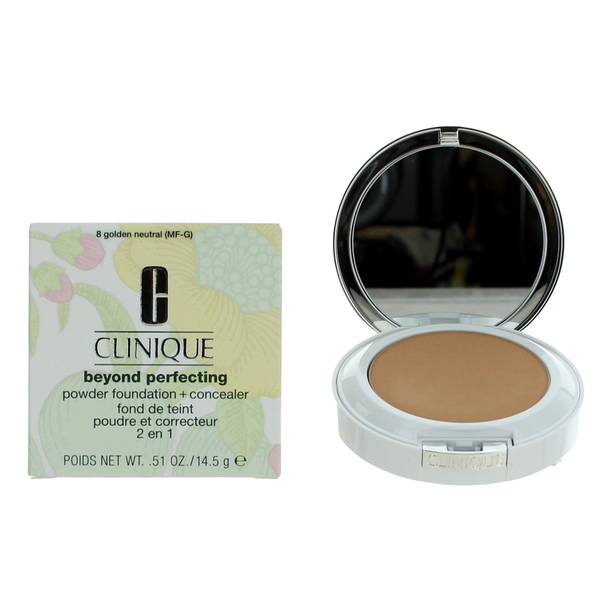 Clinique Beyond Perfecting Clinique .51 oz Powder Foundation + Concealer- 8 Golden Neutral - Pertinacia Perfume