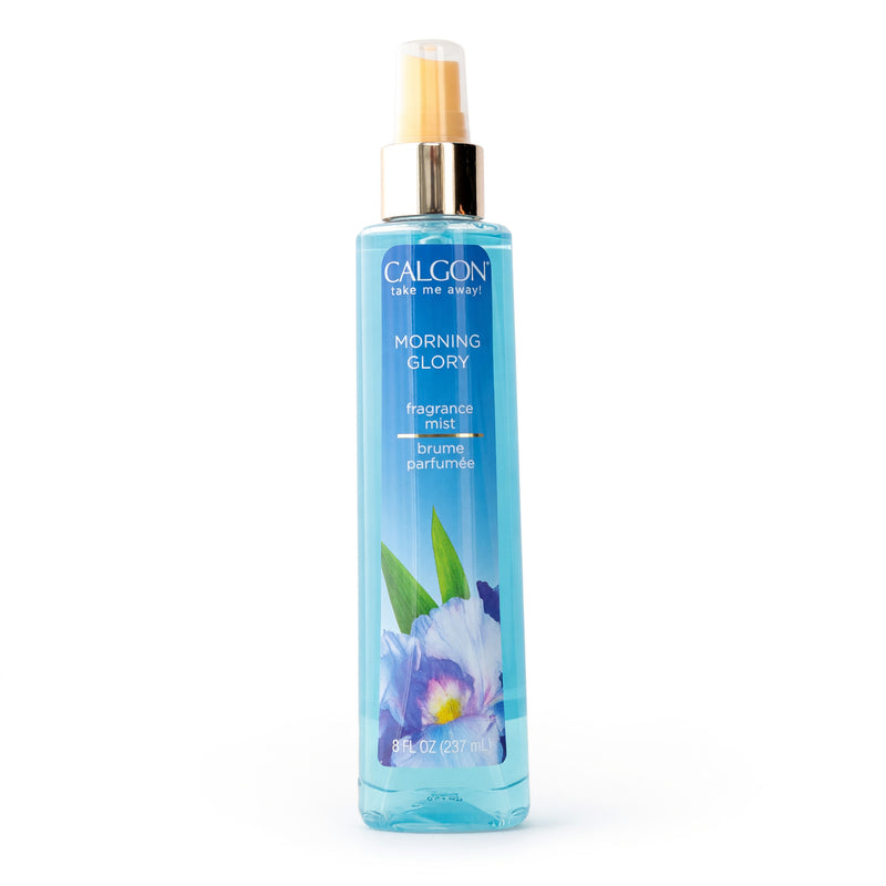 Calgon Morning Glory fragrance body mist for women in an 8 oz spray bottle with floral and fresh scent.
