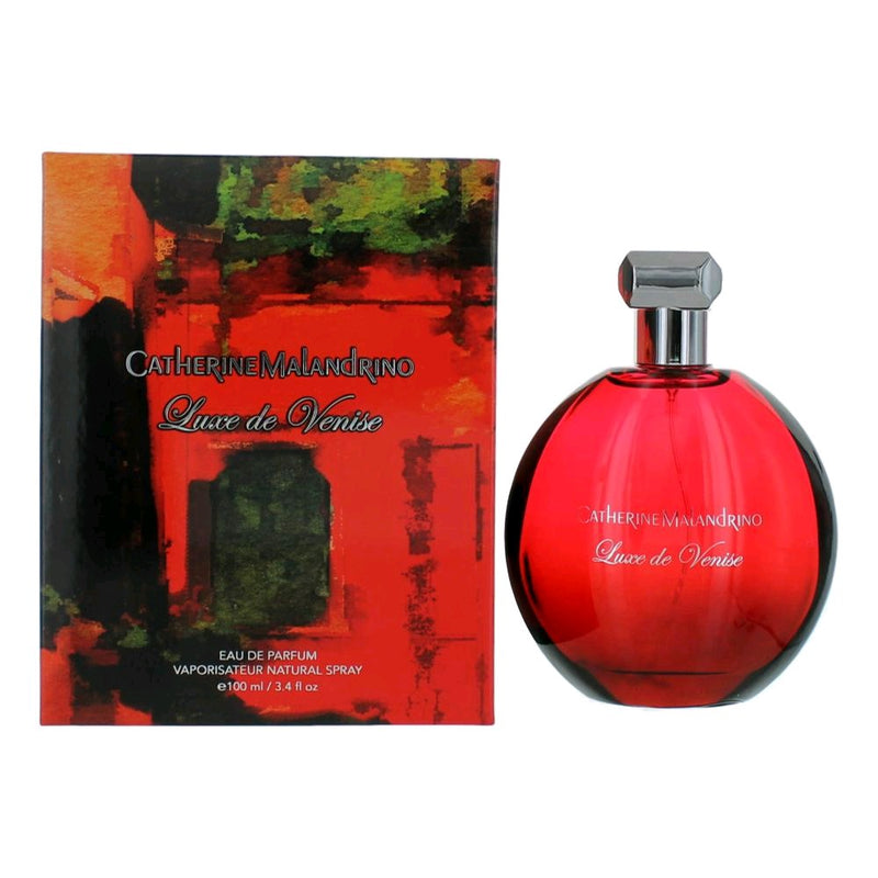 Catherine Malandrino Luxe de Venise 3.4 oz women’s EDP spray bottle with elegant packaging and floral design.