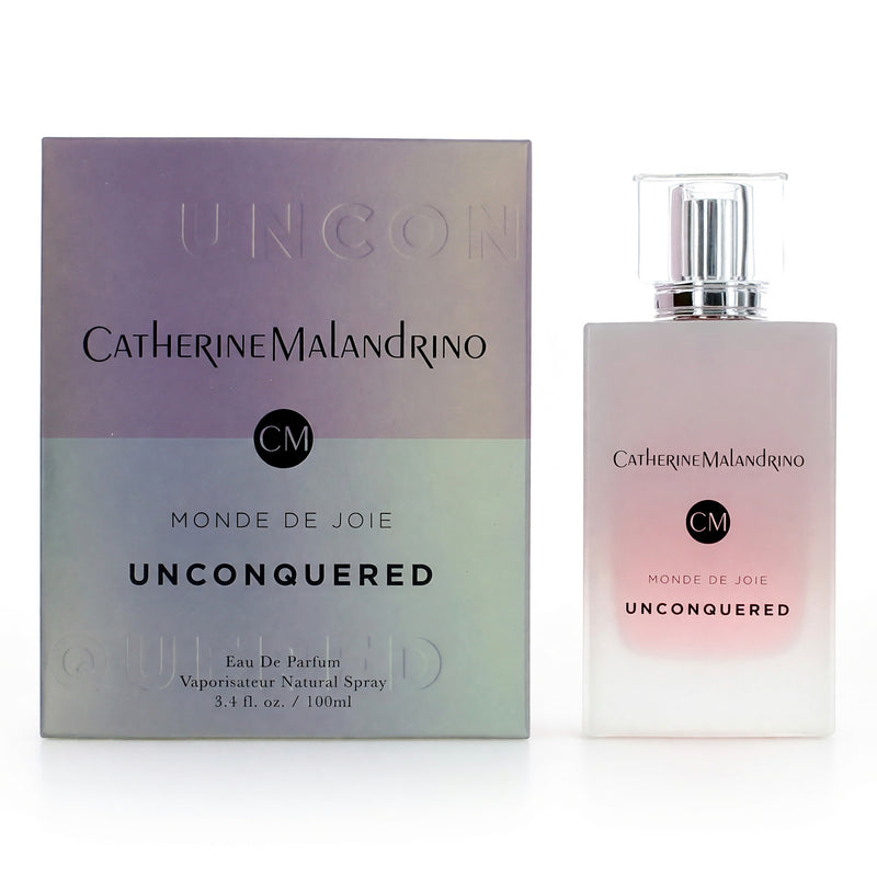 Catherine Malandrino Unconquered Monde De Joie 3.4oz women’s EDP spray bottle with elegant packaging.