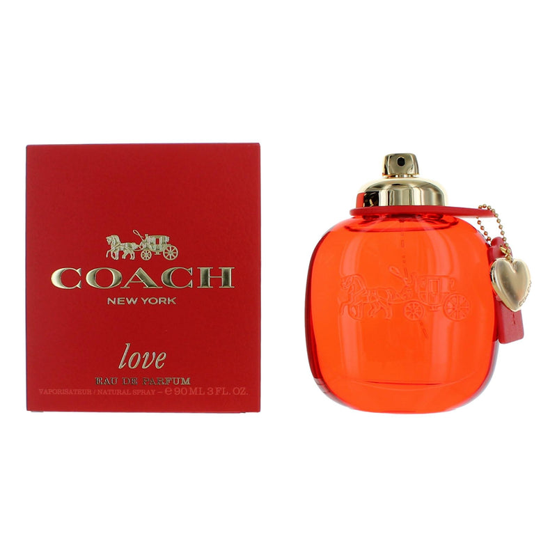 Coach Love by Coach 3 oz women's EDP spray bottle with sleek packaging and elegant design.