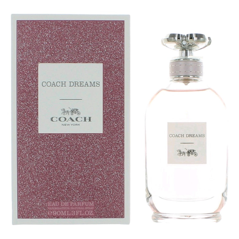 Coach Dreams 3 oz women's Eau de Parfum spray bottle, sleek design and floral fragrance for women.