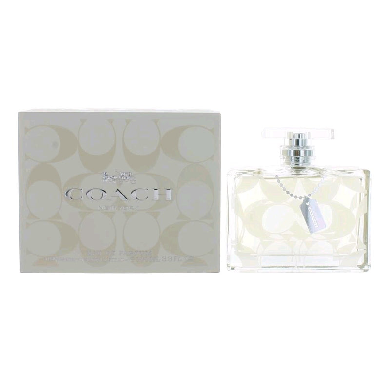 Coach Signature women's 3.3 oz EDP spray bottle, featuring elegant packaging for the Coach Signature perfume.