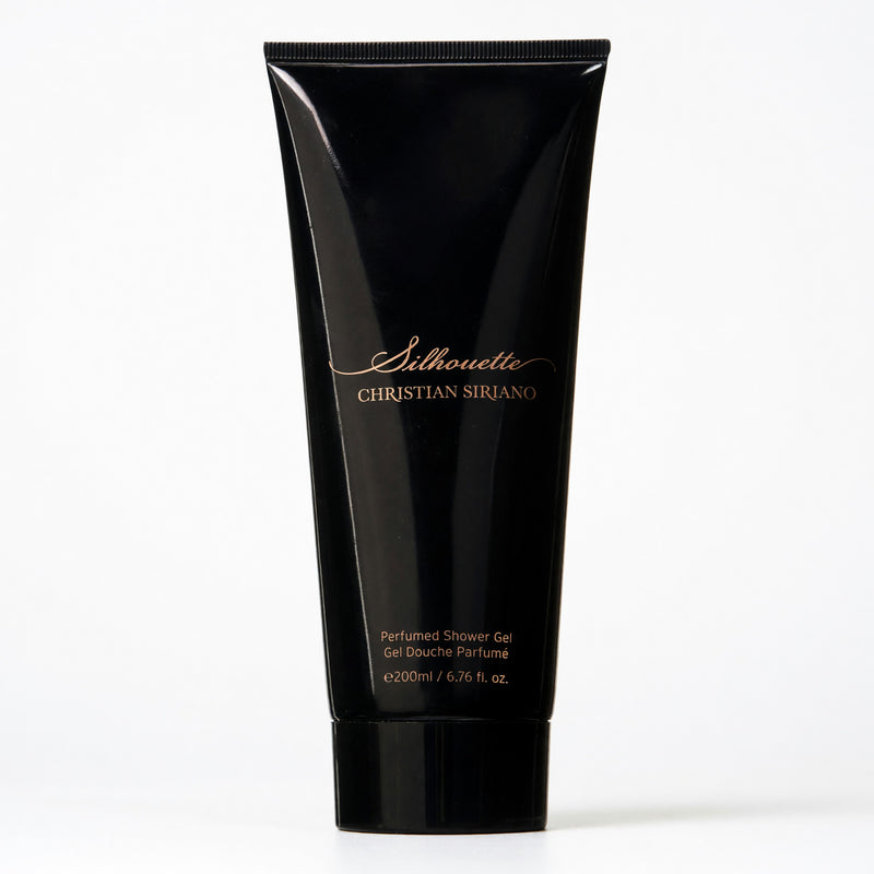 Christian Siriano Silhouette 6.7 oz shower gel for women, with a sleek bottle and elegant packaging, designed for a luxurious shower experience.
