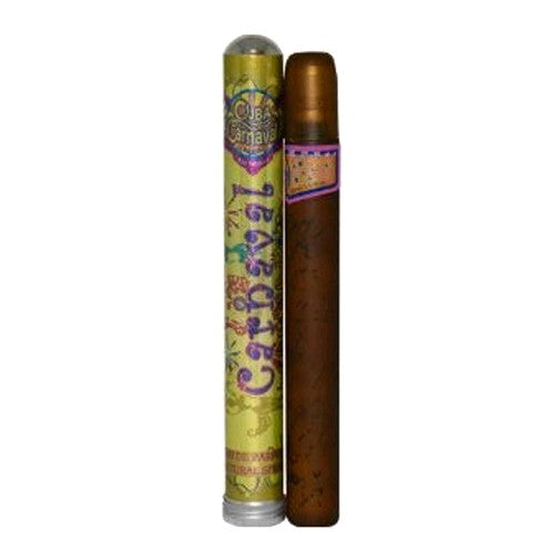 Cuba Brazil Carnaval women’s 1.17 oz EDP spray bottle with vibrant packaging, showcasing the perfume’s branding and colorful design.