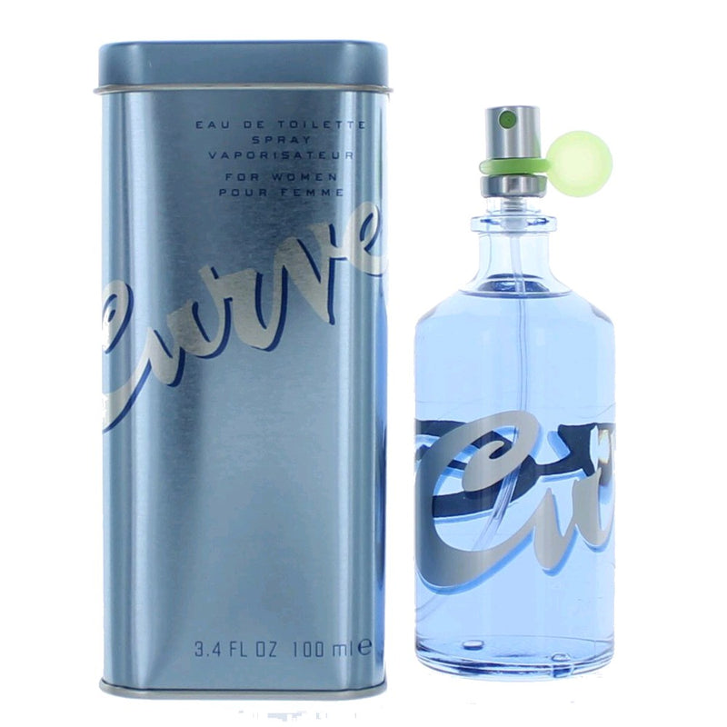 Curve by Liz Claiborne 3.4 oz EDT spray for women, featuring the sleek perfume bottle with elegant design.