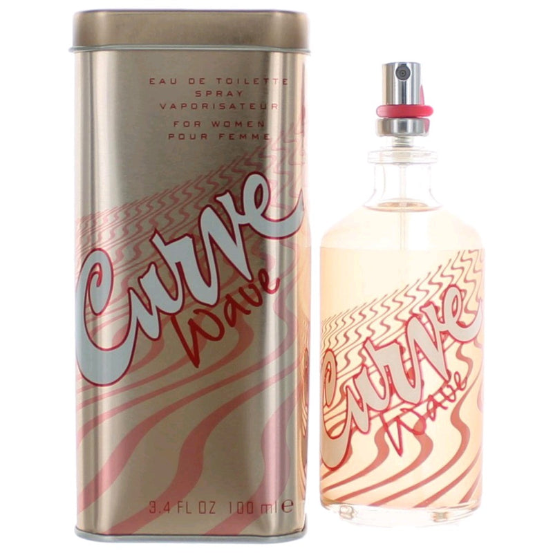 Curve Wave by Liz Claiborne 3.4 oz EDT spray for women, featuring a sleek bottle design and fresh floral fragrance.