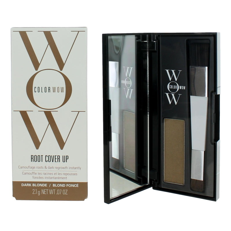 Color Wow Root Cover Up powder in dark blonde, 0.07 oz, designed to conceal roots with natural-looking color.