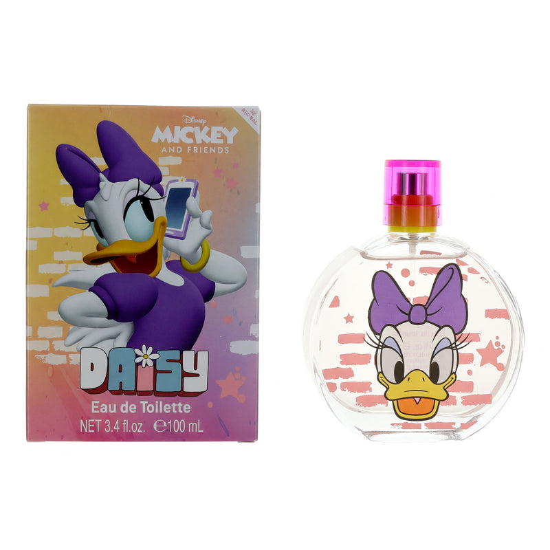 Disney Daisy Duck 3.4 oz EDT spray for kids, featuring an adorable Daisy Duck character bottle.