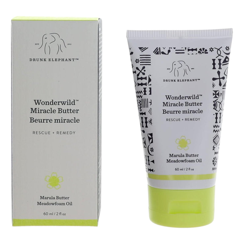 Drunk Elephant Wonderwild Miracle Butter in a 2 oz jar, showing the creamy physical moisturizer with a natural, smooth texture.