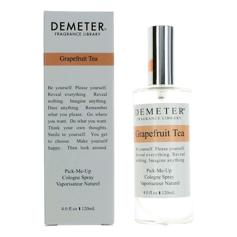 Demeter Grapefruit Tea 4 oz Cologne Spray for Women, featuring a sleek bottle and citrus-inspired fragrance.