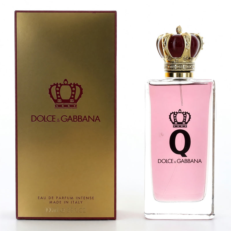 Dolce & Gabbana Q women’s 3.3 oz EDP Intense Spray bottle, elegant perfume container for women.