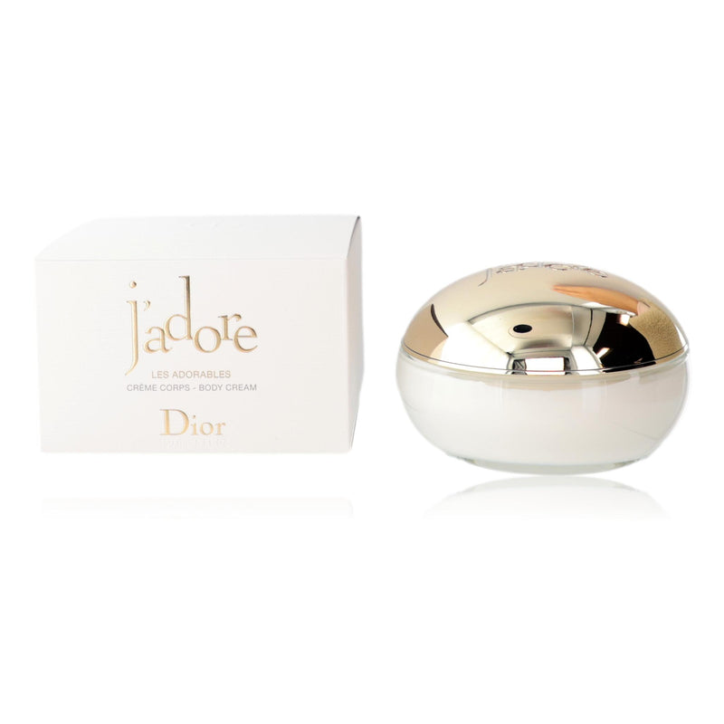 Christian Dior J'adore 5 oz body cream for women with a smooth, luxurious texture in elegant packaging.