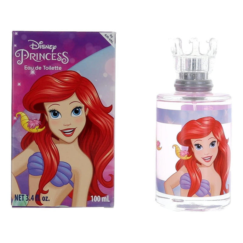 Disney Princess Ariel 3.4 oz EDT spray for girls by Air-Val, featuring Ariel's image and Disney branding.