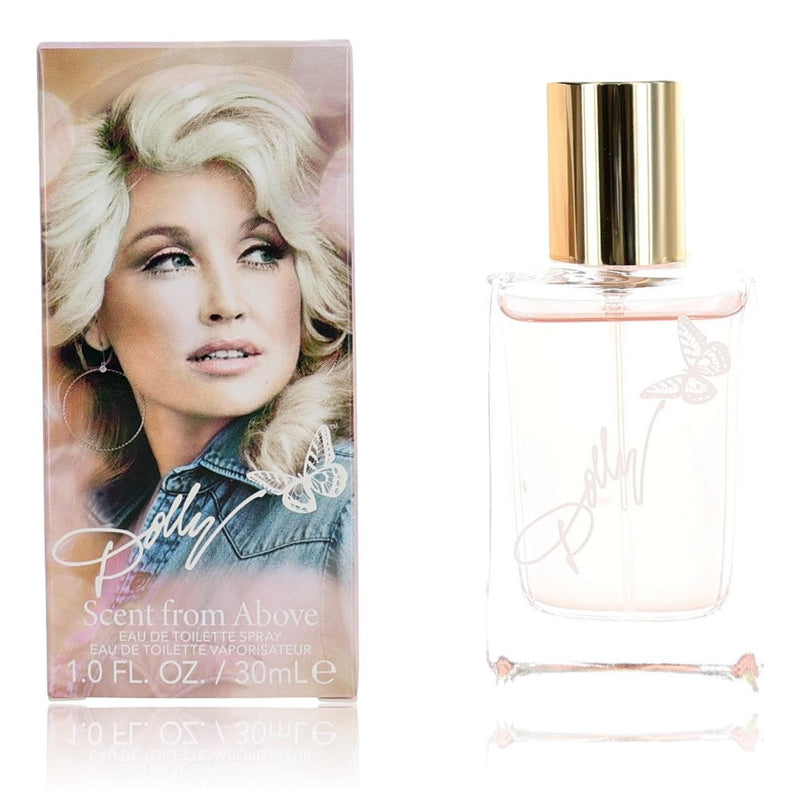 Dolly Parton Scent From Above 1 oz EDT spray for women, elegant bottle with floral and citrus notes, fresh and sophisticated fragrance