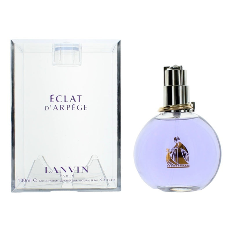 Lanvin Eclat D'Arpege 3.4 oz women’s Eau de Parfum spray bottle with elegant packaging and floral design.