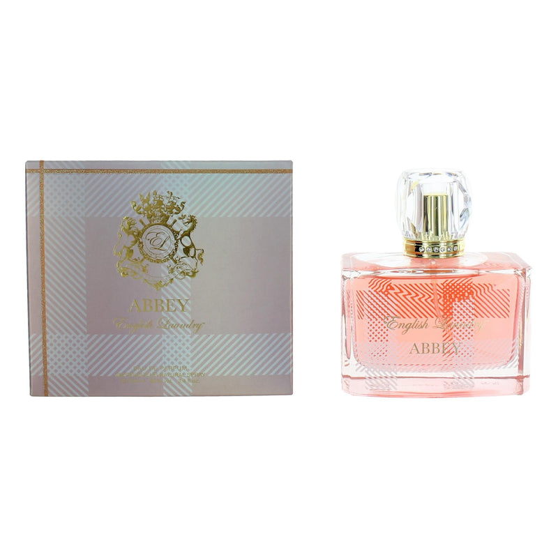 English Laundry Abbey women's 3.4 oz EDP spray bottle, sleek and elegant perfume packaging.