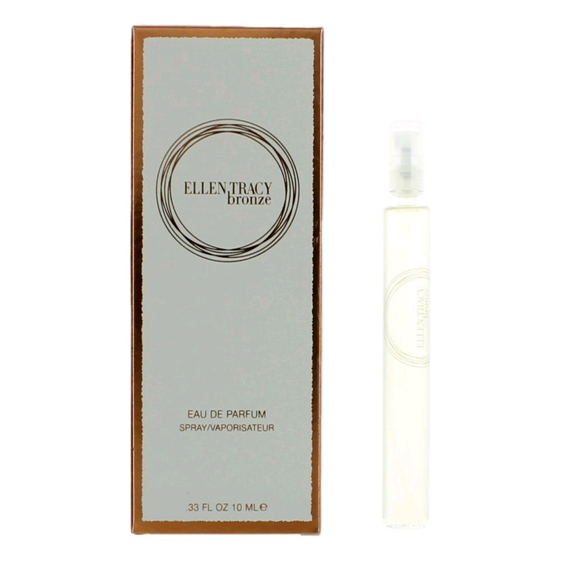 Ellen Tracy Bronze 0.33 oz perfume purse spray for women, showing the compact bottle and elegant design.