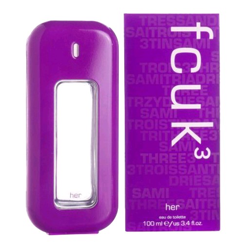 French Connection FCUK 3 women’s 3.4 oz EDT spray bottle, sleek design and branding visible.