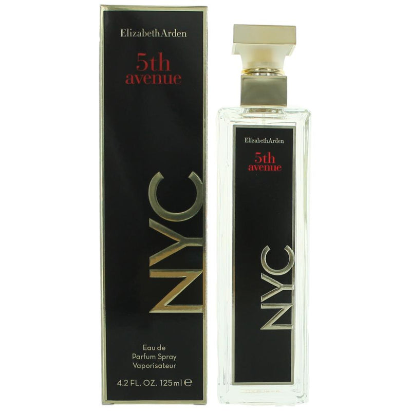 Elizabeth Arden 5th Avenue NYC perfume spray for women, 4.2 oz EDP bottle, elegant floral fragrance with city-inspired design