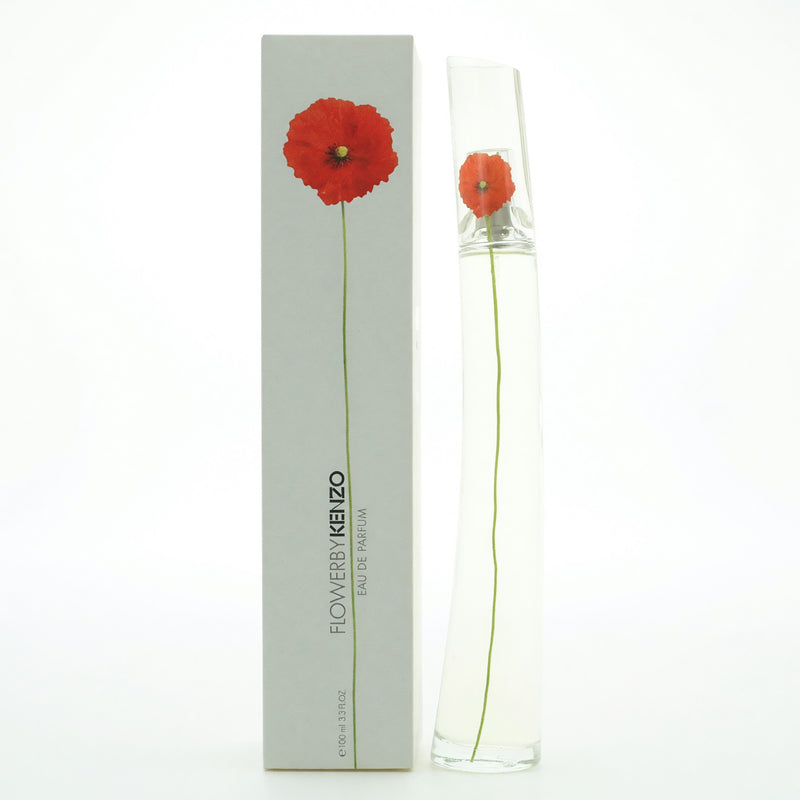 Kenzo Flower 3.3 oz EDP spray for women, featuring a floral perfume bottle with a unique flower-shaped design.