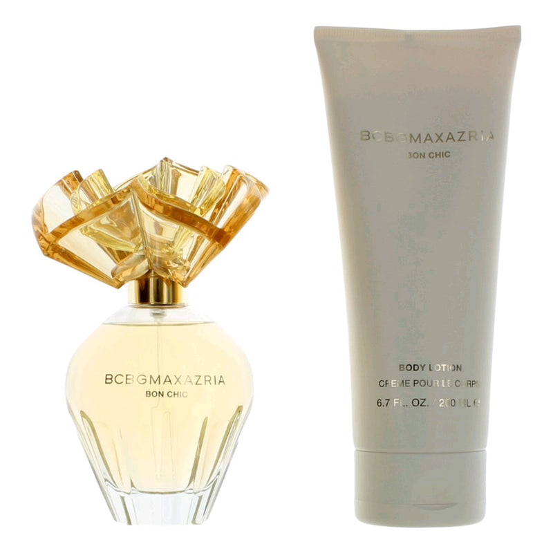 Max Azria BCBG Bon Chic 2-piece gift set for women, featuring stylish clothing and accessories, displayed on a neutral background.