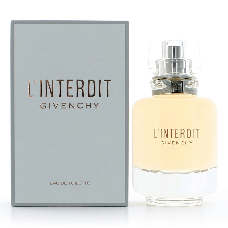 L'Interdit by Givenchy women's 2.7 oz EDT spray bottle, elegant perfume with floral and woody notes.