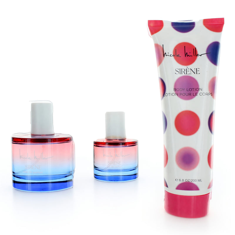 Nicole Miller Sirene 3-piece gift set for women, featuring elegant packaging and stylish accessories.