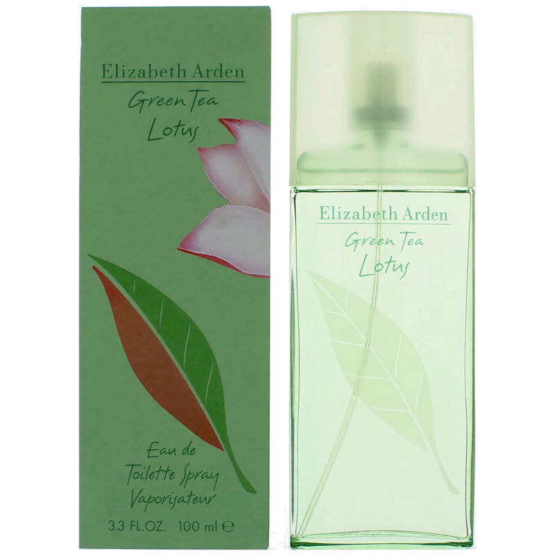 Elizabeth Arden Green Tea Lotus 3.3 oz Eau de Toilette spray for women, featuring a green tea and lotus fragrance.