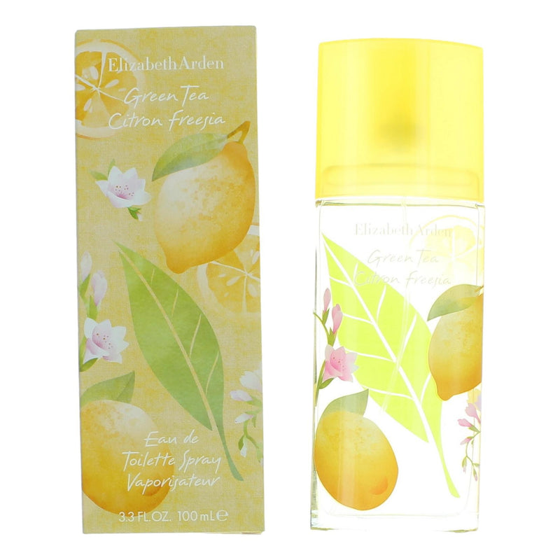 Elizabeth Arden Green Tea Citron Freesia 3.3oz women’s EDT spray bottle, featuring fresh citrus and floral fragrance.