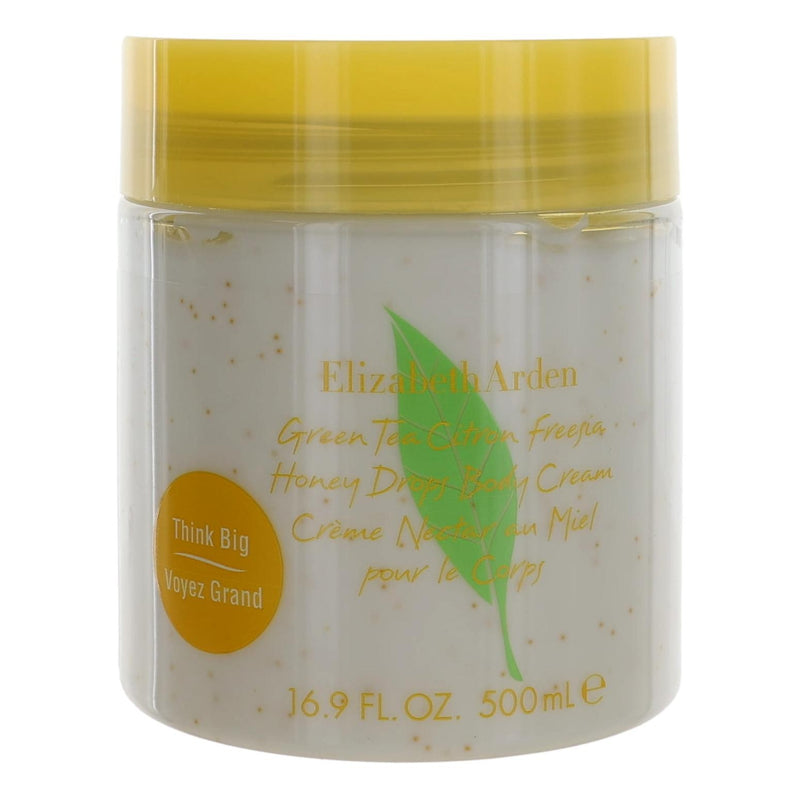 Elizabeth Arden Green Tea Citron Freesia Honey Drops Body Cream, 16.9oz, creamy moisturizer with fresh citrus and floral scent.