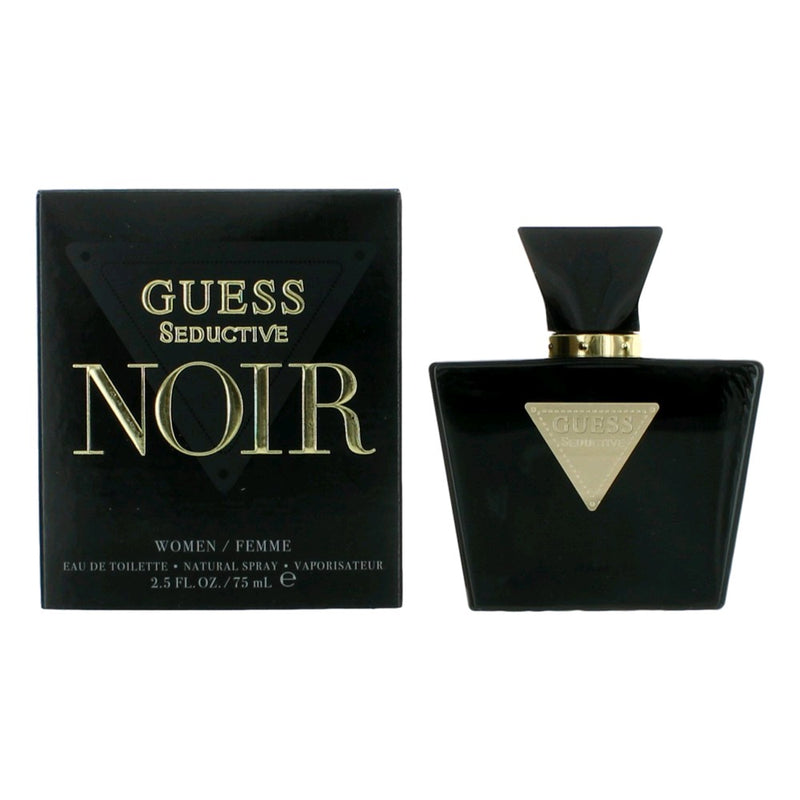 Guess Seductive Noir 2.5 oz women’s Eau de Toilette spray bottle, elegant packaging, for a seductive fragrance experience