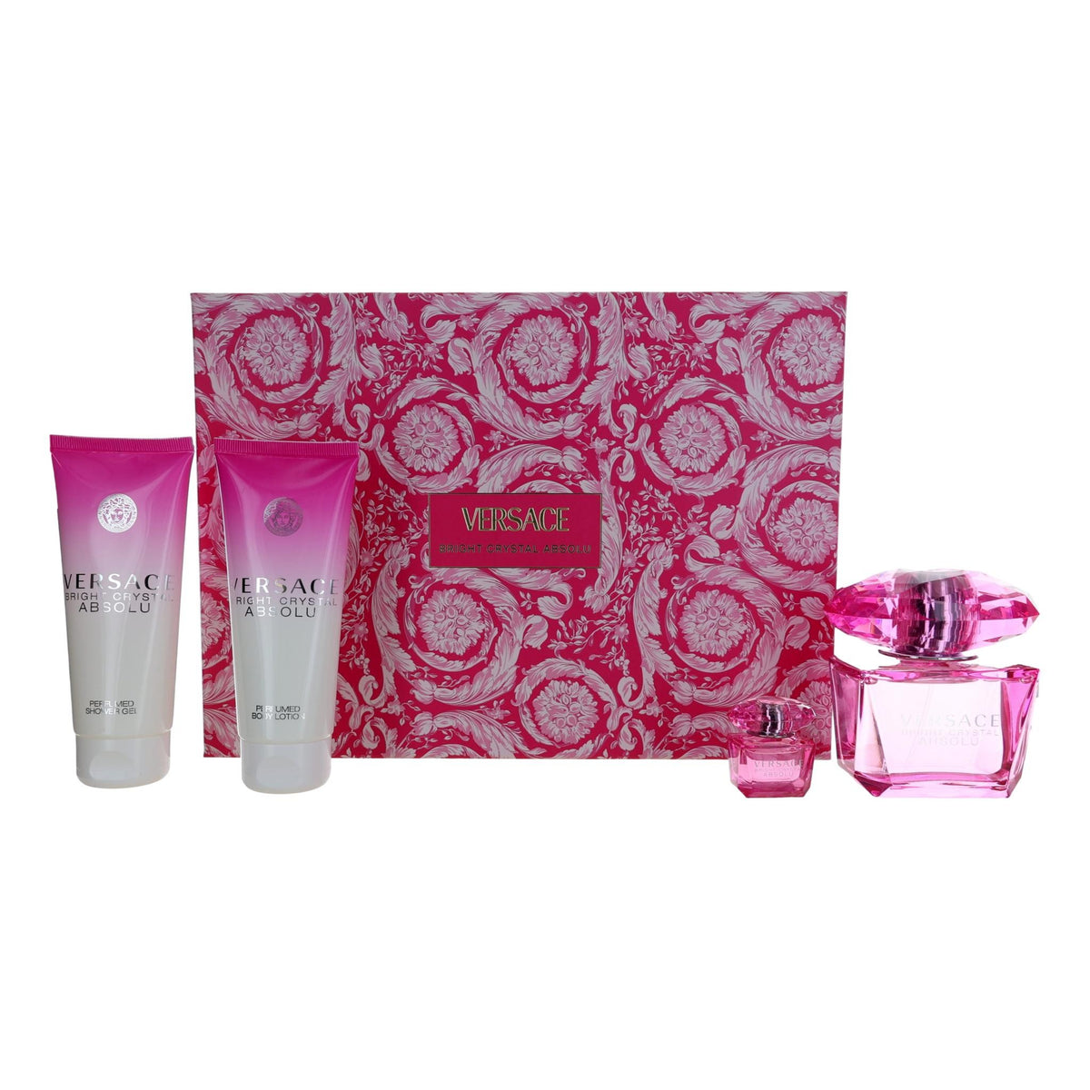 Versace Bright Crystal Absolu Versace 4 Piece Gift Set Women - Pertinacia Perfume