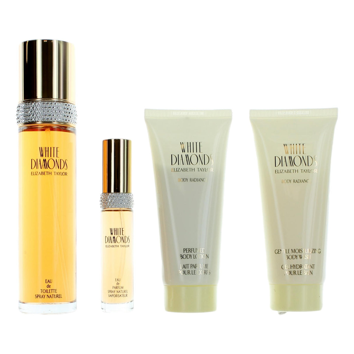 White Diamonds Elizabeth Taylor 4 Piece Gift Set women with Body Wash - Pertinacia Perfume