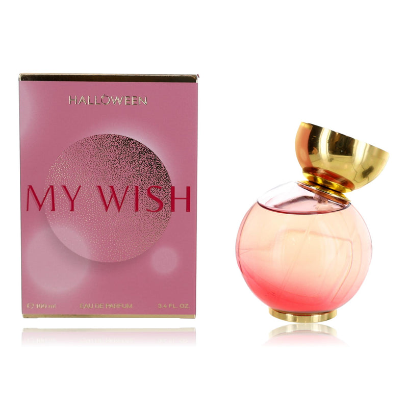 J. Del Pozo Halloween My Wish 3.4 oz women's EDP spray with elegant perfume bottle and floral design.