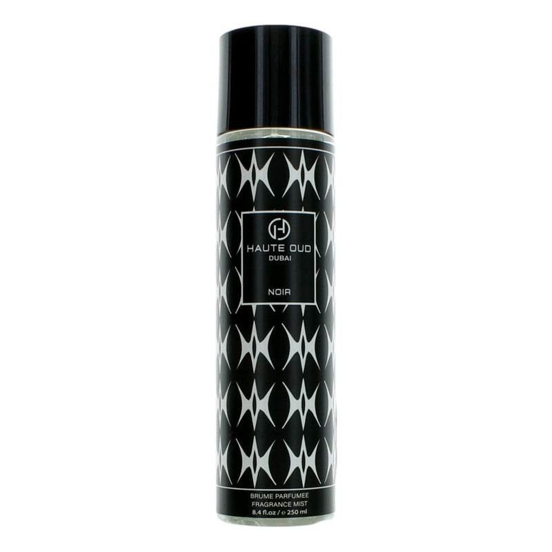 Haute Oud Noir fragrance mist for women, 8.4 oz bottle with elegant black design, showcasing a luxurious perfume spray.