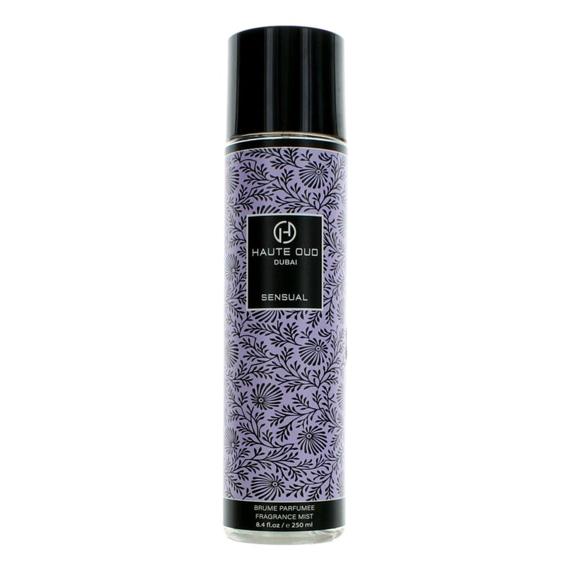 Haute Oud Sensual fragrance mist for women, 8.4 oz bottle, elegant design and floral scent in a physical product image.