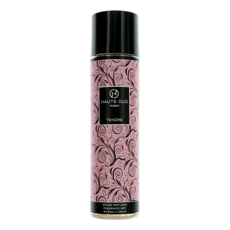 Haute Oud Tendre fragrance mist for women, 8.4 oz bottle, elegant design with floral and woody notes visible on the physical bottle