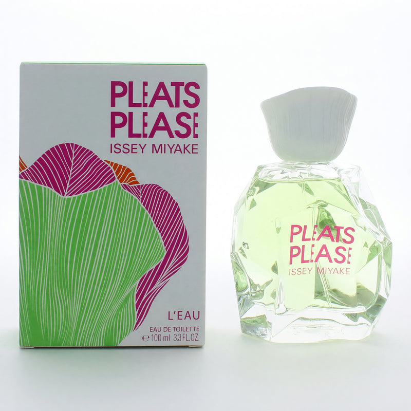Issey Miyake Pleats Please L'eau 3.4 oz EDT spray for women with sleek bottle design and elegant branding.