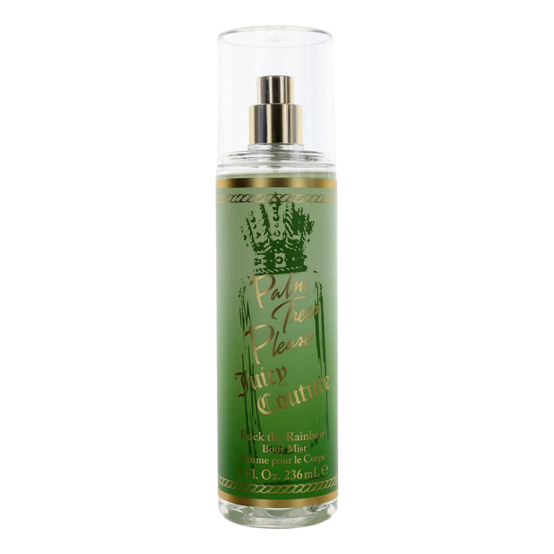 Juicy Couture Palm Tree Please 8 oz body mist for women, featuring a floral and tropical fragrance in a sleek spray bottle.