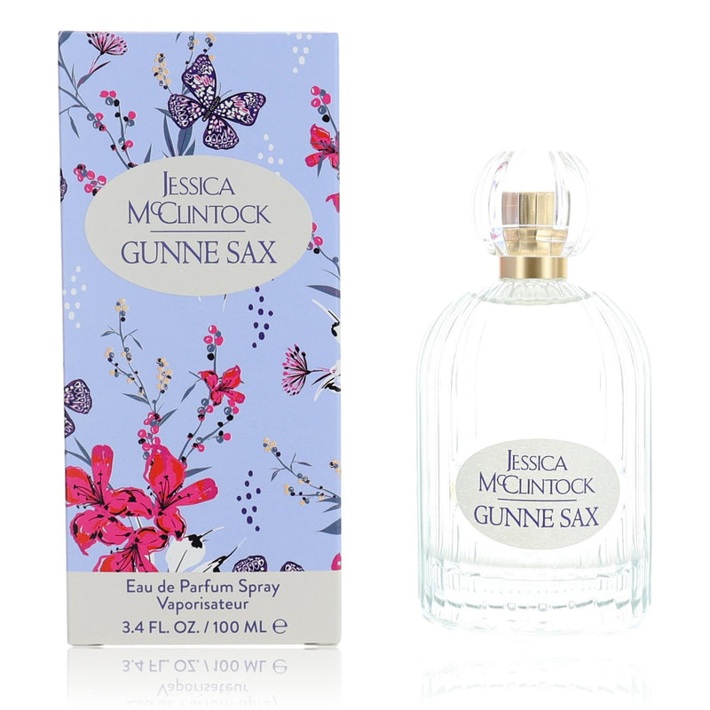 Jessica McClintock Gunne Sax women’s 3.4oz EDP spray bottle with elegant packaging and floral design.
