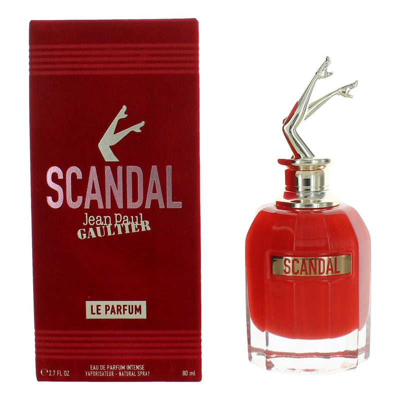 Jean Paul Gaultier Scandal Le Parfum women’s 2.7oz EDP Intense Spray bottle with ornate gold and black design.