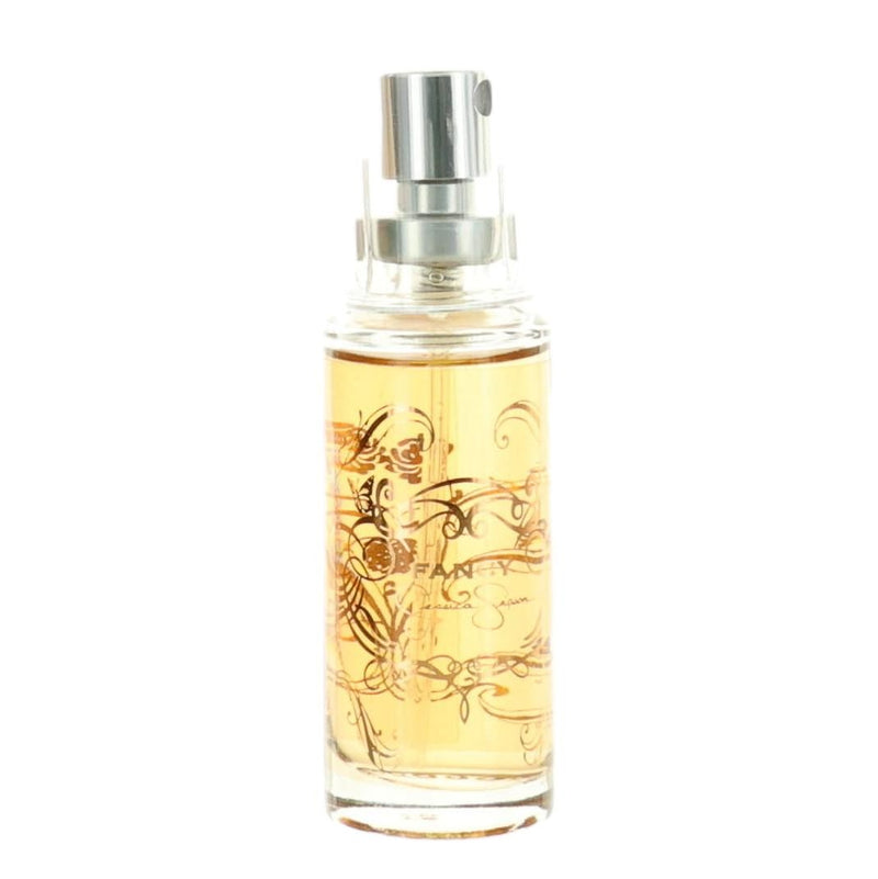 Jessica Simpson Fancy 0.5 oz women's EDP spray bottle, unboxed, featuring elegant packaging and floral fragrance design.